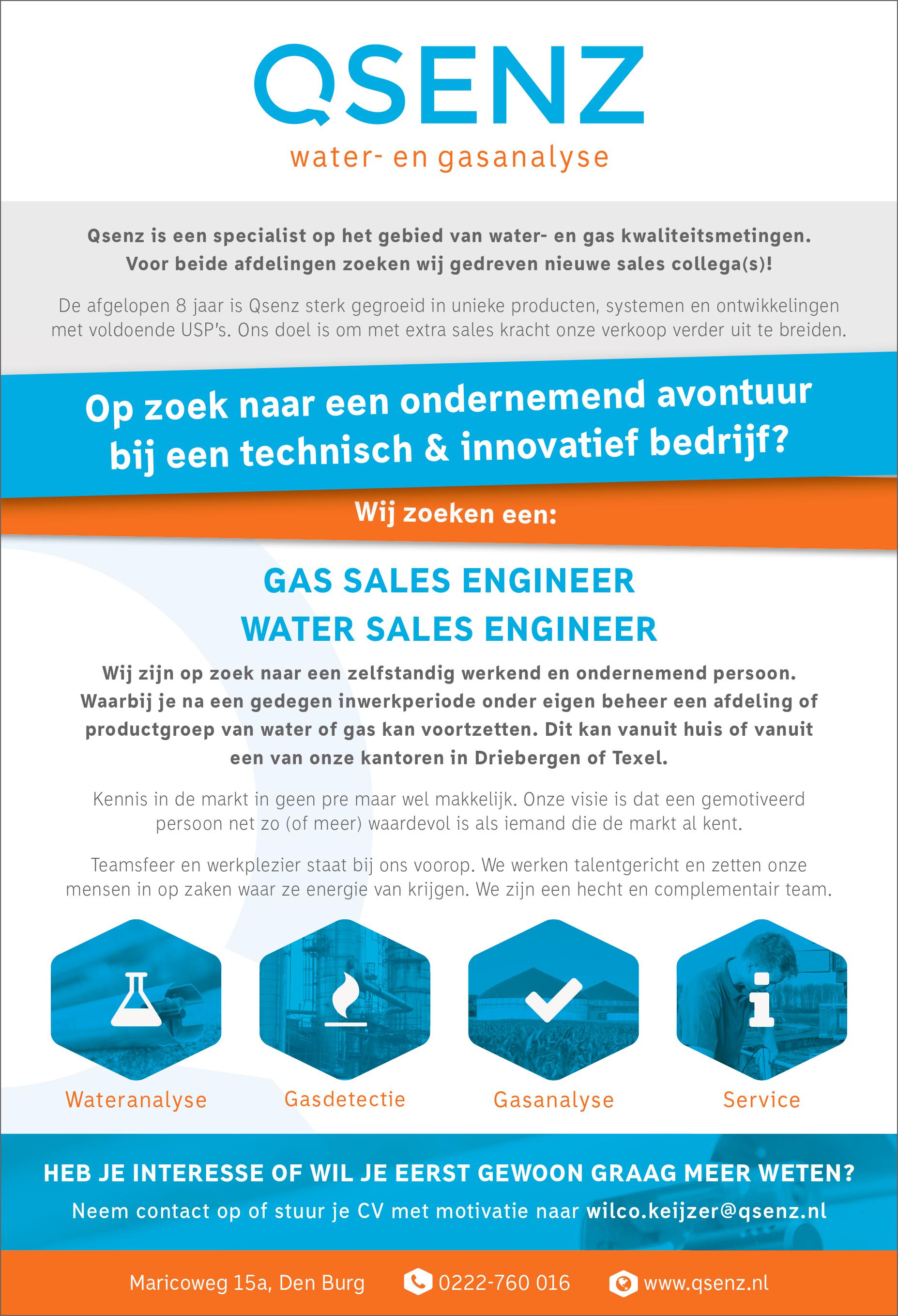 Vacature gas- en water sales engineer